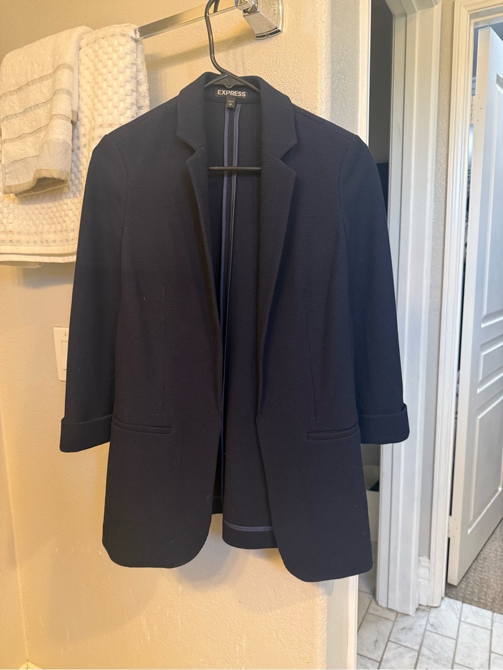 Express Navy Open-Front Blazer Jacket